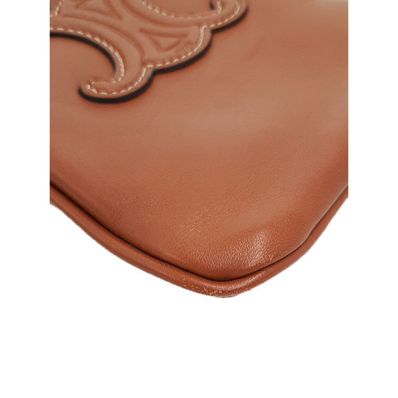 Celine Cuile Triomphe Drawstring Mobile Pouch Tan - Picture 9 of 9